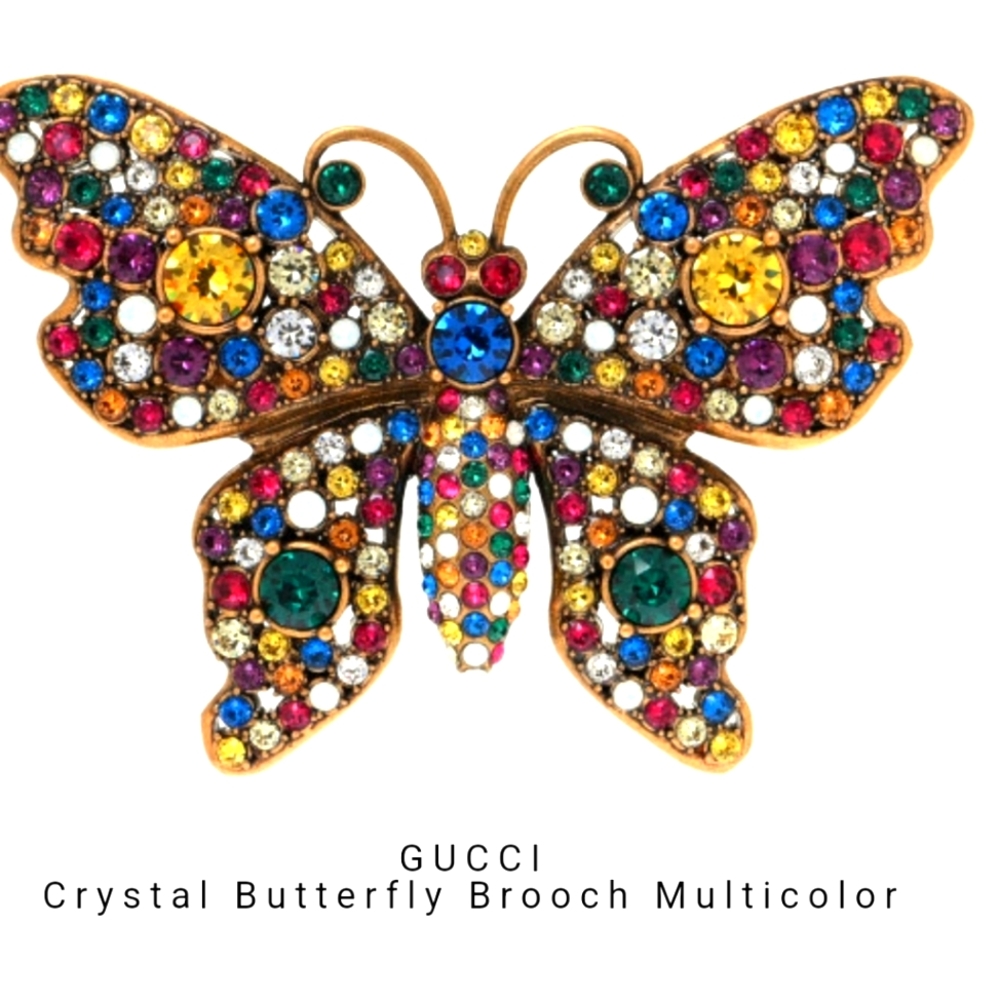Gucci Crystal studded butterfly brooch